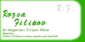 rozsa filipov business card